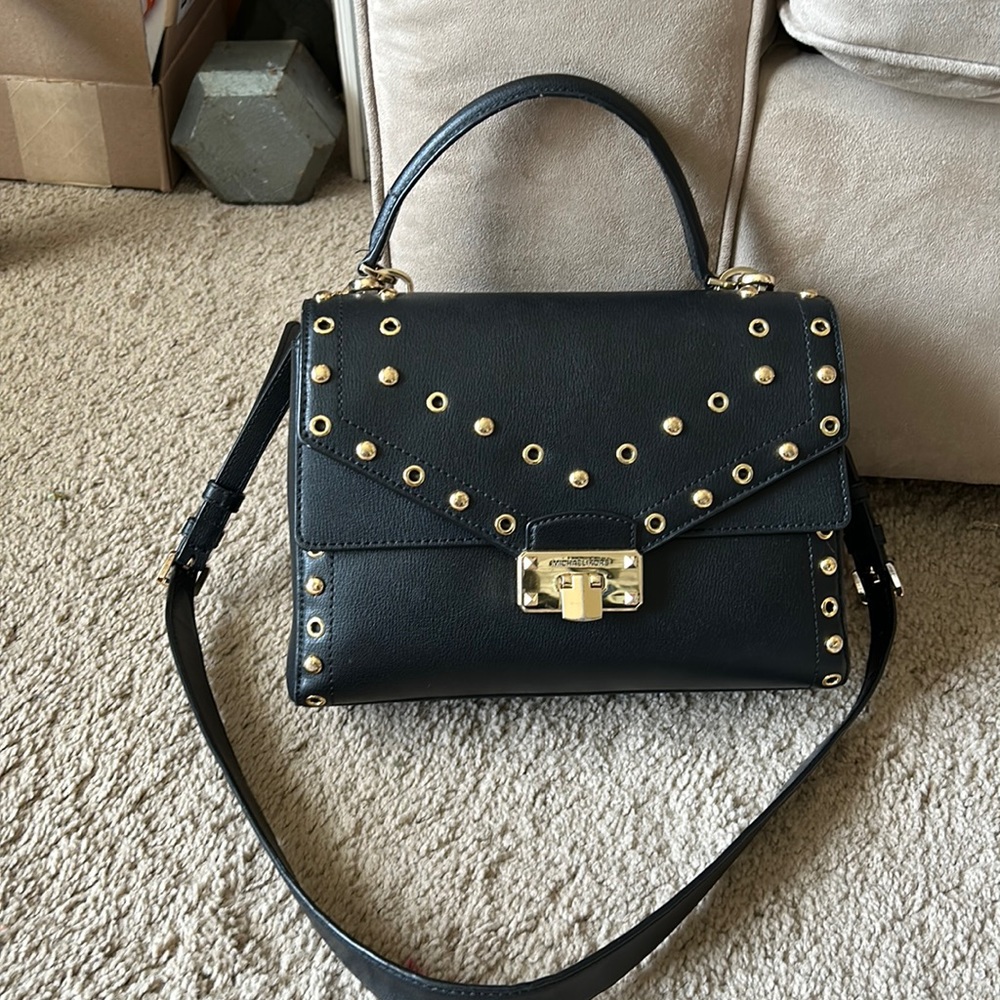 Michael Kors Bag - Black with Gold Fixtures - Handbag - Crossbody